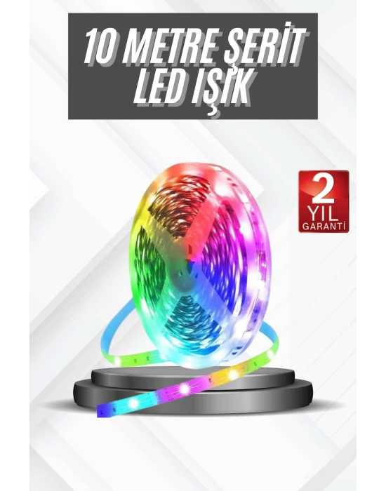 RGB Şerit Led 10 Metre Led Işık Kumanda ile Kontrol RGB
