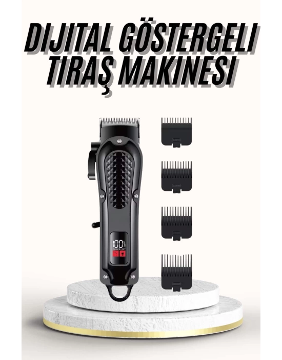Saç Kesme Aleti Dijital Saç Sakal Tıraş Makinesi Dijital Göstergeli