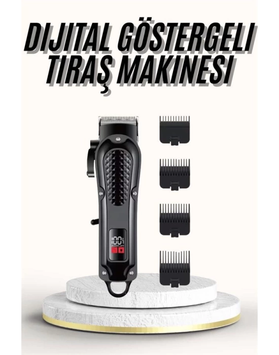 Saç Kesme Aleti Dijital Saç Sakal Tıraş Makinesi Dijital Göstergeli
