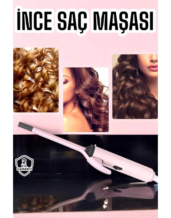 Saç Maşası 10MM İnce Bukleler İçin Yıpranma Önleyici İyon Özelliği