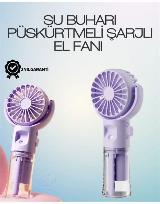 Şarjlı Buğu Fanı – Nemlendirici Sis Fonksiyonlu, Tip-C Girişli, Taşınabilir Masa Fanı