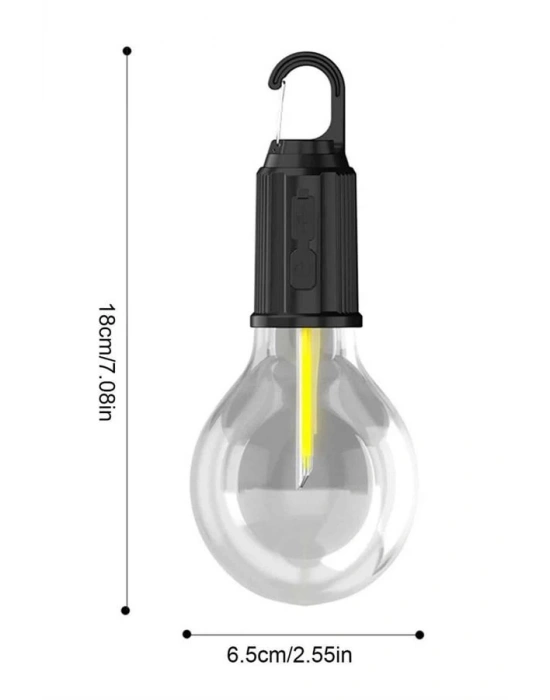 Şarjlı Dekoratif Kamp Lambası Askılı Ampul Led Işık Type-C Girişli