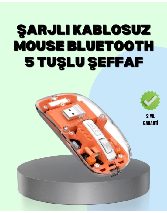 Şarjlı Ergonomik Fare – 1600 DPI, Sessiz Tıklama Özellikli