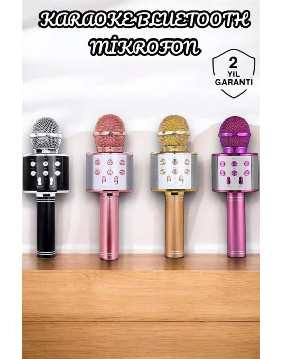 Şarjlı ve Uzun Pil Ömürlü Karaoke Mikrofon USB Bellek Destekli, Profesyonel Ses