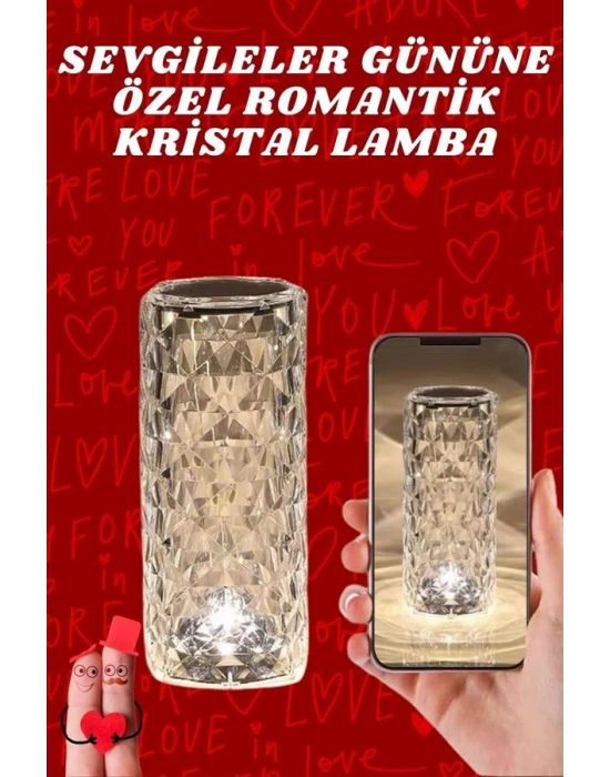 Sevgililer Günü İçin Hediye Kristal Lamba Sevgiliye Hediye USB Şarjlı Gece Lambası