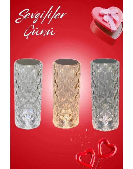 Sevgililer Günü İçin Hediye Kristal Lamba Sevgiliye Hediye USB Şarjlı Gece Lambası