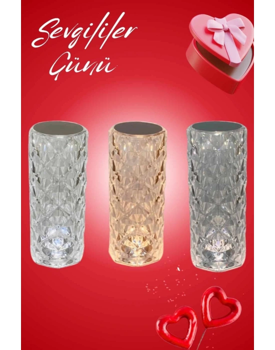 Sevgililer Günü İçin Hediye Kristal Lamba Sevgiliye Hediye USB Şarjlı Gece Lambası