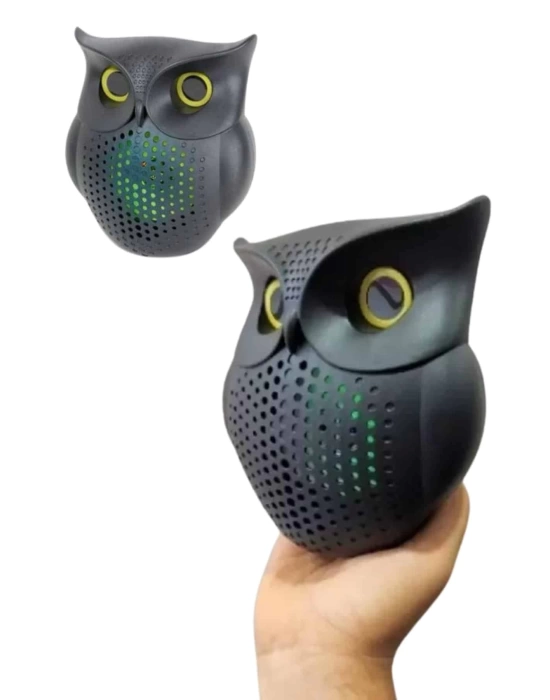Siyah Bluetooth Hoporlör Baykuş Speaker Bluetooth 5.0 Bağlantılı