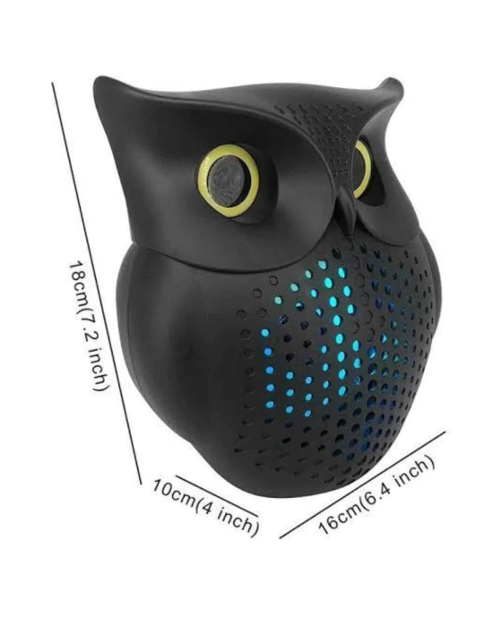 Siyah Bluetooth Hoporlör Baykuş Speaker Bluetooth 5.0 Bağlantılı