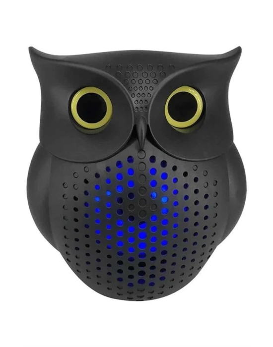 Siyah Bluetooth Hoporlör Baykuş Speaker Bluetooth 5.0 Bağlantılı