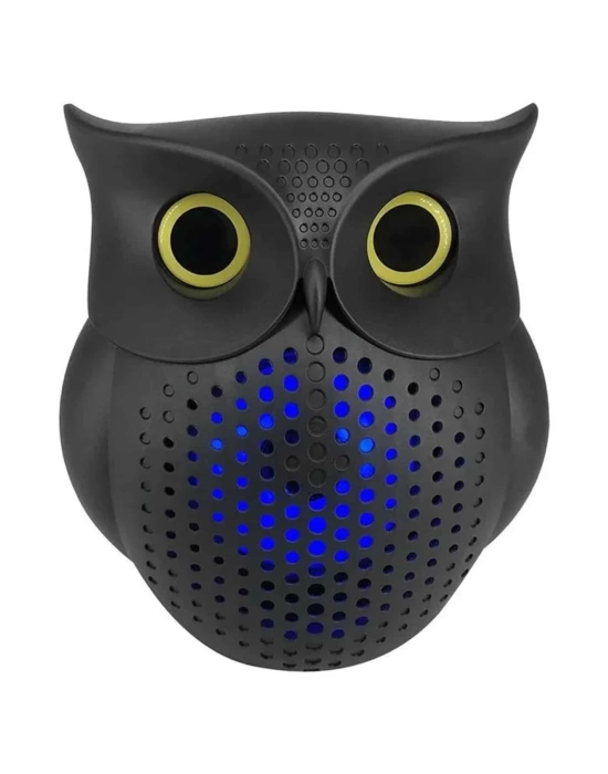 Siyah Bluetooth Hoporlör Baykuş Speaker Bluetooth 5.0 Bağlantılı