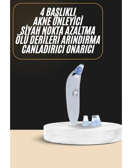 Siyah Nokta Temizleme Cihazı 4 Başlıklı Vakumlu Pilli Ölü Deri Arındırma