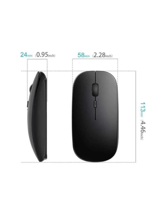 Siyah Wireless Kablosuz Sessiz Mouse Bluetooth Bağlantılı