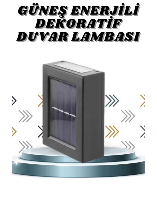 Solar Lamba Dekoratif Aplik Su Geçirmez Led Işıklı Duvar Lambası