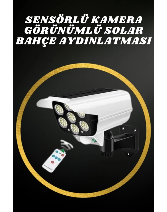 Solar Lamba Kamera Görünümlü Duvar Lambası Dönebilen Bahçe Aydınlatması