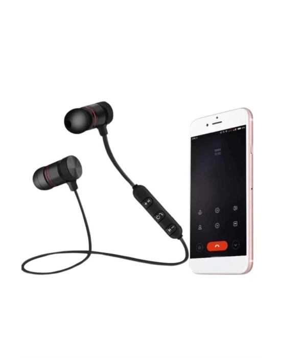 Sports Mıknatıslı Siyah Bluetooth Kulaklık Kablolu Uzun Pil Ömrü