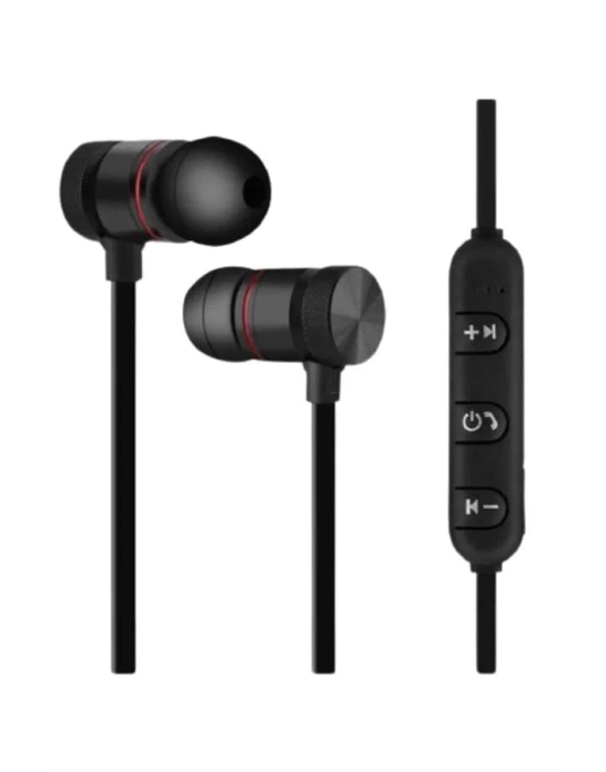 Sports Mıknatıslı Siyah Bluetooth Kulaklık Kablolu Uzun Pil Ömrü