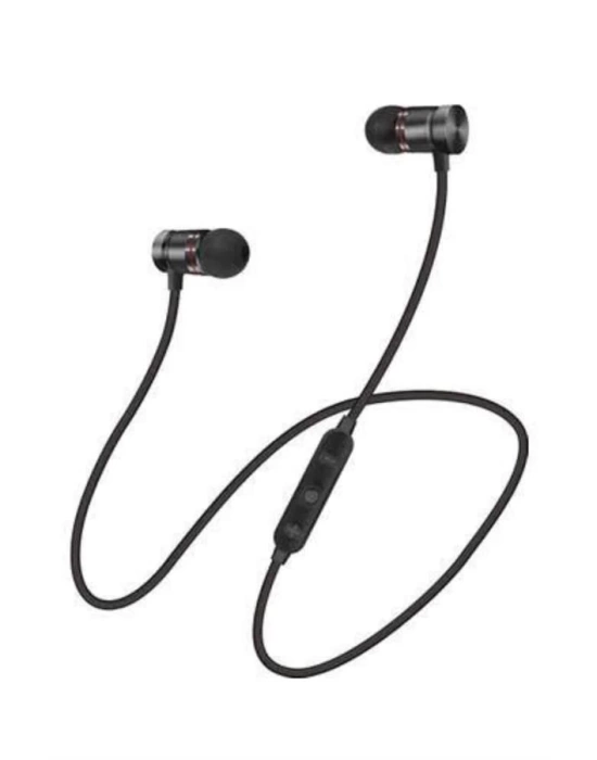 Sports Mıknatıslı Siyah Bluetooth Kulaklık Kablolu Uzun Pil Ömrü