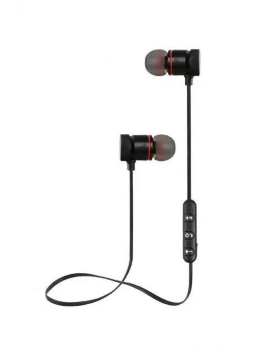 Sports Mıknatıslı Siyah Bluetooth Kulaklık Kablolu Uzun Pil Ömrü
