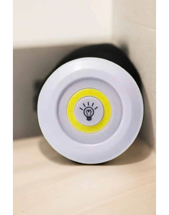 Spot Lamba Led Işık 3lü Uzaktan Kumandalı Pilli Yapışkanlı Kablosuz