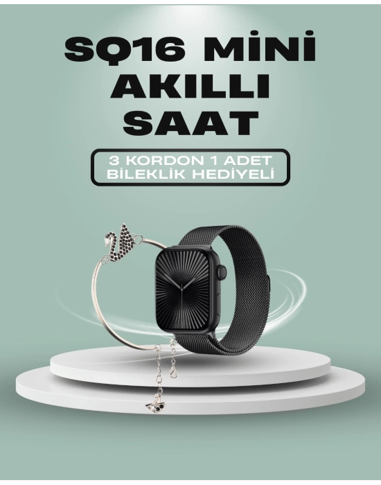 SQ-16 Mini Series 10 Akıllı Saat – 3 Kordon + Hediye Bileklik