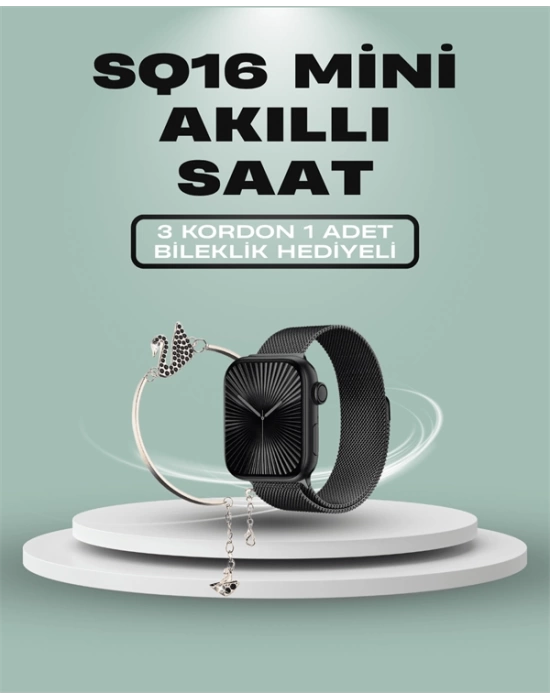 SQ-16 Mini Series 10 Akıllı Saat – 3 Kordon + Hediye Bileklik