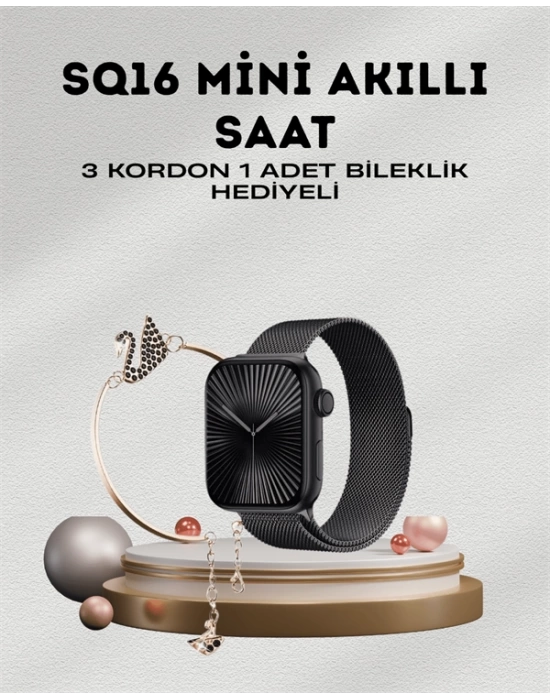 SQ-16 Mini Series 10 – Dokunmatik Akıllı Saat | Kalp Ritmi, SpO2, Uyku Takibi