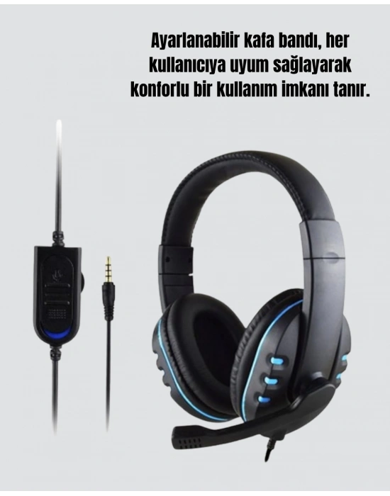 Stereo Mikrofonlu Kablolu Oyun Kulaklığı – Konforlu ve Net Ses İletimi