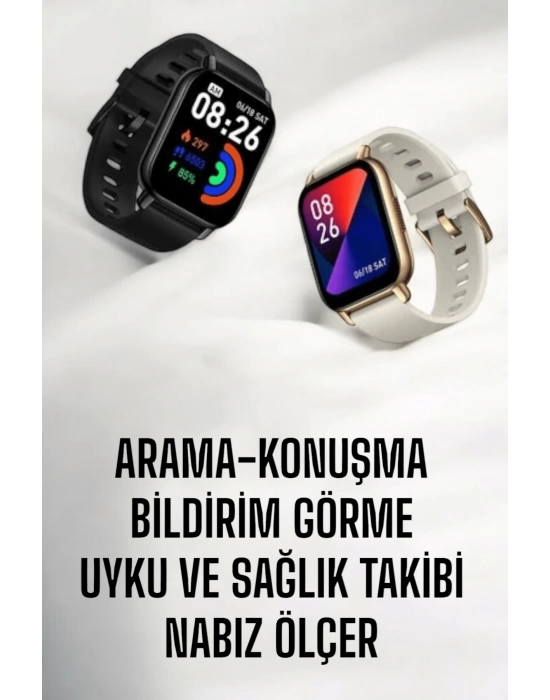 Suya Dayanıklı Bluetooth Akıllı Saat GPS, Adımsayar, Nabız & Sağlık Takibi