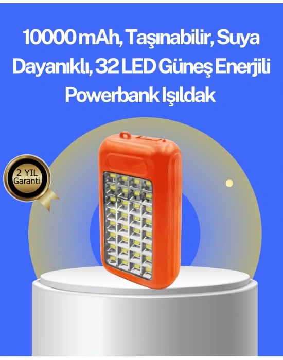 Suya Dayanıklı Güneş Paneli Destekli Powerbank ve Işıldak