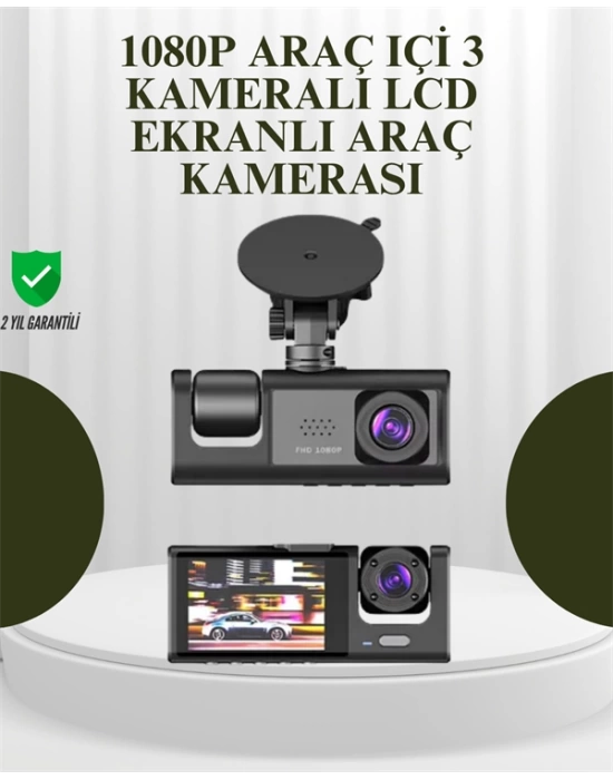 TA-01 G-Sensörlü 3lü Kayıtlı Araç Kamerası
