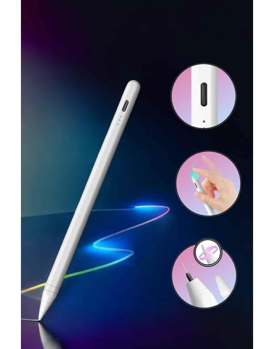 Tablet Kalemi Stylus Pen Dokunmatik Kalem Android Ve İOS Uyumlu Şarjlı