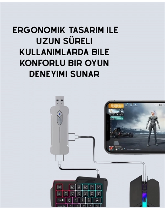 Tak-Çalıştır Mobil Oyun Ekipmanları Seti – Klavye Mouse Dahil