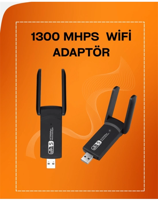 Tak-Çalıştır Özellikli Çift Bant WiFi Adaptör – 1200 Mbps