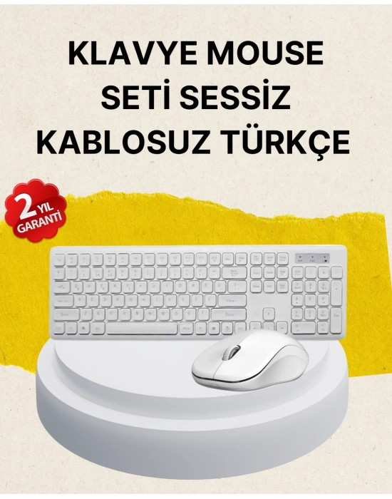Tam Boy Kablosuz Klavye Mouse Seti - Gelişmiş Bağlantı ve Sessiz Performans