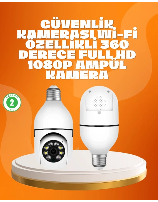 Tam Karanlıkta Görüntüleme Sağlayan 1080P Ampul Güvenlik Kamerası