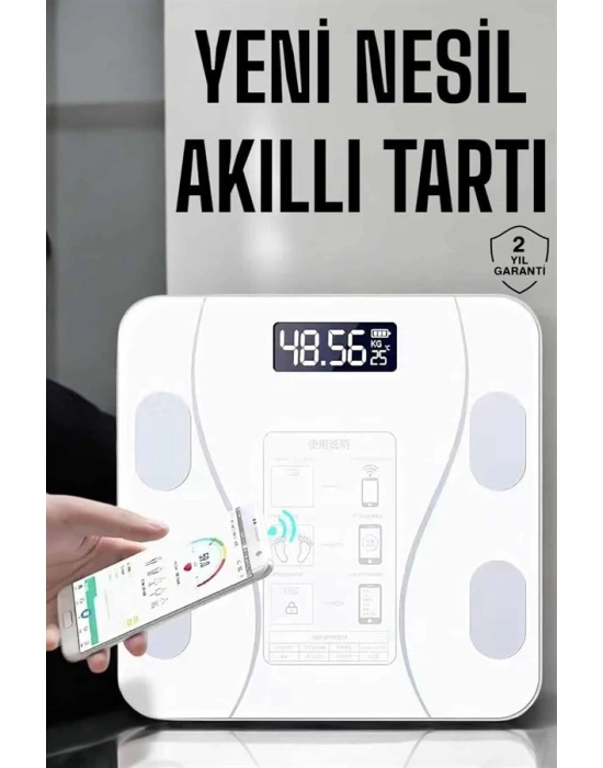 Tartı Baskül Dijital Elektronik Tartı Vücut Analiz Wifi Akıllı Yağ Ölçer