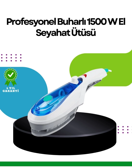 Taşınabilir Buharlı Ütü 1500W | Giysilerde Yanık Bırakmaz, Kokuyu Giderir