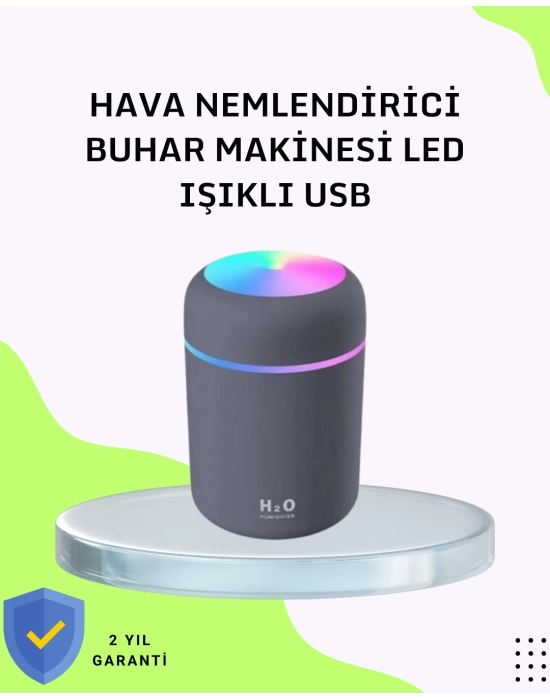 Taşınabilir Hava Nemlendirici – Renkli Işık ve USB Bağlantı