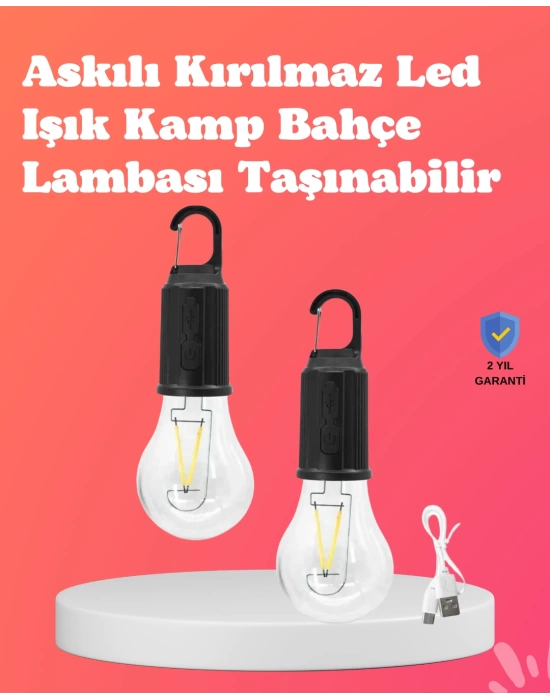 Taşınabilir Sıcak Işık Yayan Kamp Lambası