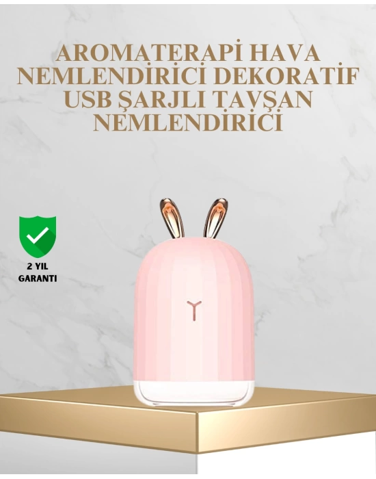 Tavşan Kulak Tasarımlı 200 ml USB Aroma Difüzör ve Hava Nemlendirici