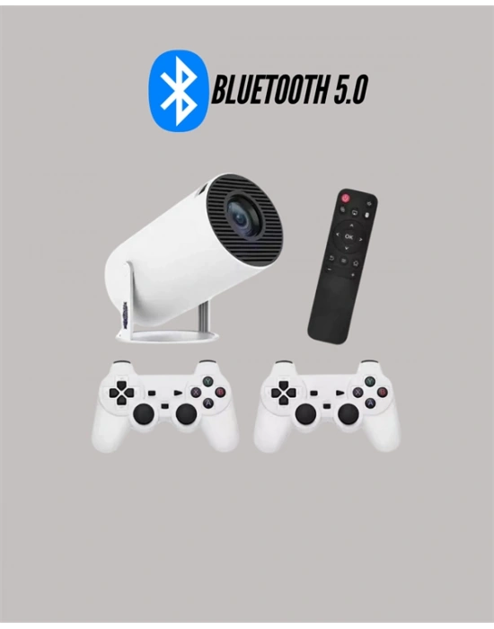 TÇift Kollu Tasarımlı Kablosuz Projeksiyon – 4K, 10.000 Oyun ve Smart App Desteği