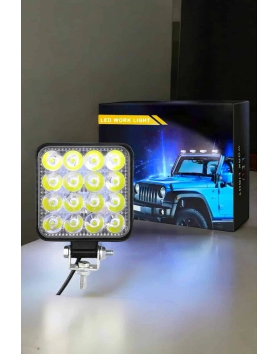 Tepe Lambası Çalışma Lambası Sis Lambası 16 Led Beyaz Led Işık