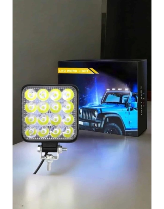 Tepe Lambası Çalışma Lambası Sis Lambası 16 Led Beyaz Led Işık