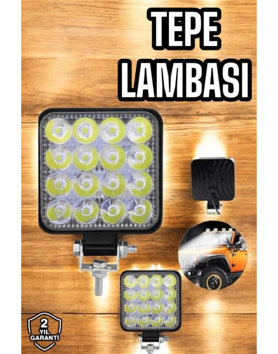 Tepe Lambası Tüm Araç Tiplerine Uygun Çalışma Lambası 16 Ledli