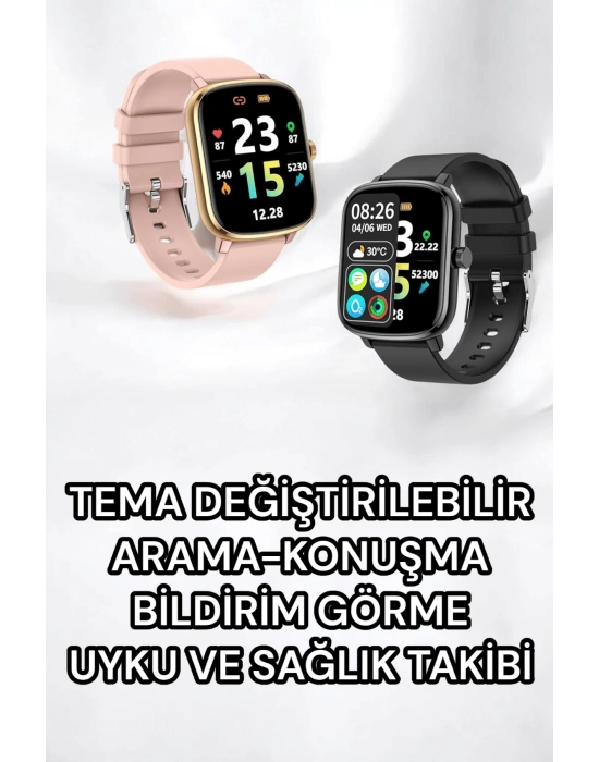 Titreşimli, Sağlık Takipli, Yeni Nesil Akıllı Saat  400mAh Batarya Kapasiteli