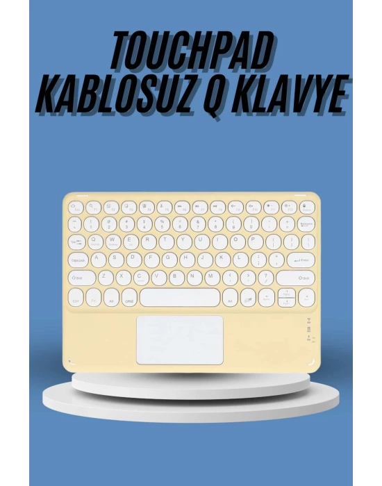 Touchpad Tüm Cihazlara Uyumlu Bluetooth Klavye Touchpad Slim Kablosuz Wifi Q Klavye