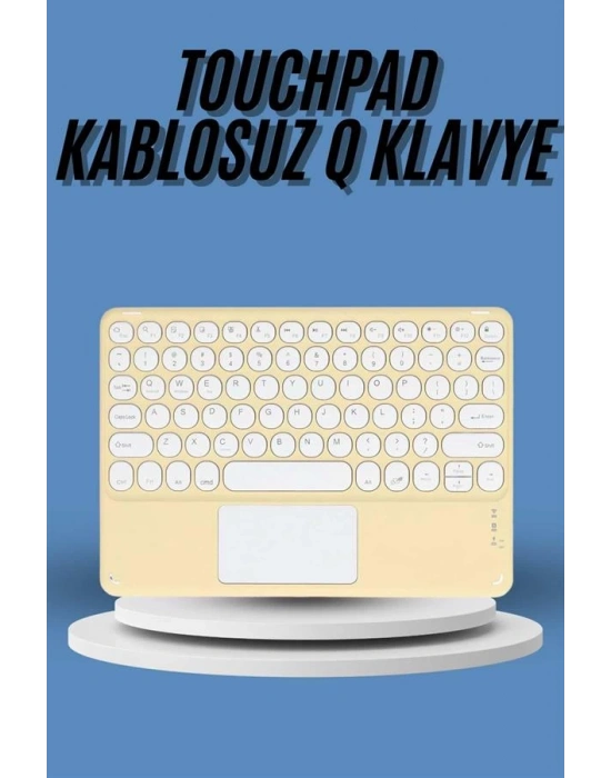 Touchpad Tüm Cihazlara Uyumlu Bluetooth Klavye Touchpad Slim Kablosuz Wifi Q Klavye
