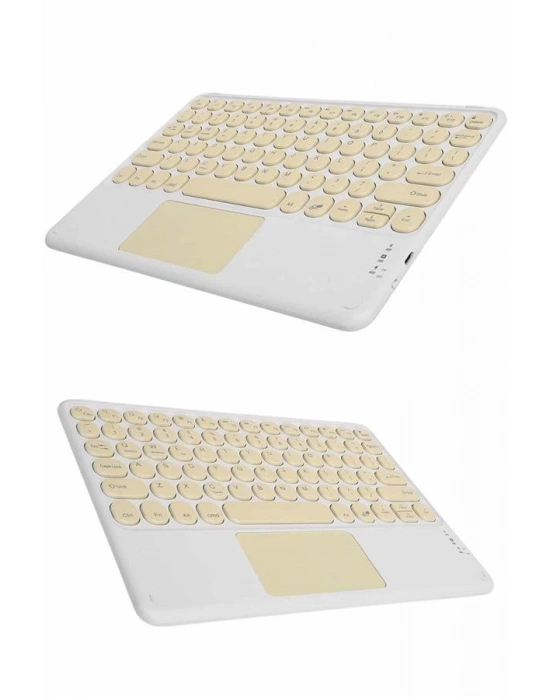 Touchpad Tüm Cihazlara Uyumlu Bluetooth Klavye Touchpad Slim Kablosuz Wifi Q Klavye