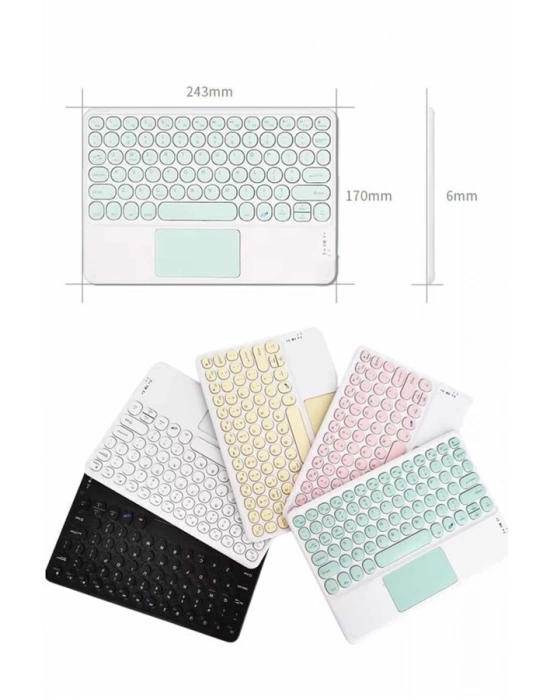 Touchpad Tüm Cihazlara Uyumlu Bluetooth Klavye Touchpad Slim Kablosuz Wifi Q Klavye